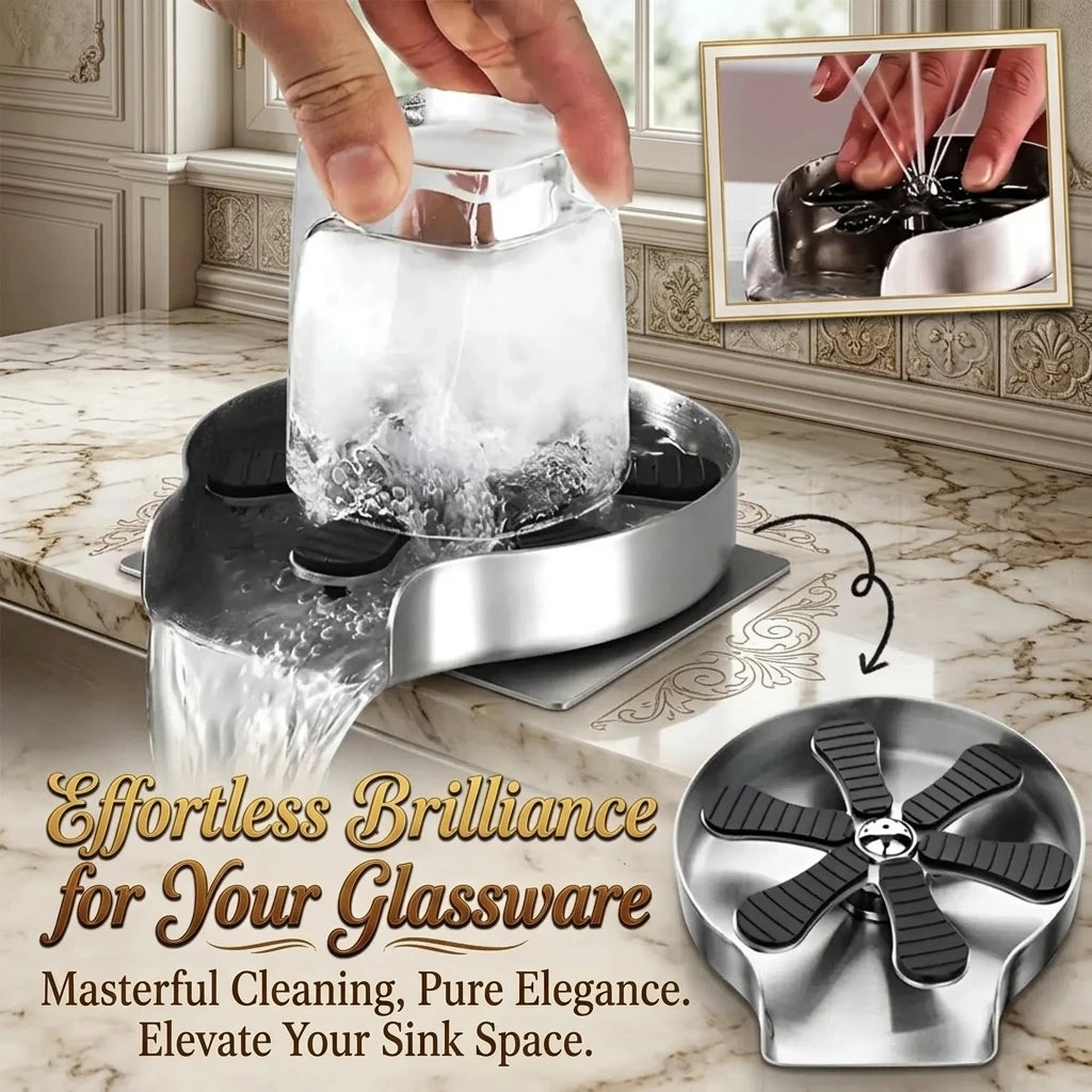 Kitchen Sink Glass Cup Wash Automatic Stainless Steel Pressure Spray Washer Cup Tool Cleaning Faucet Bar Rinser Coffee Pitcher