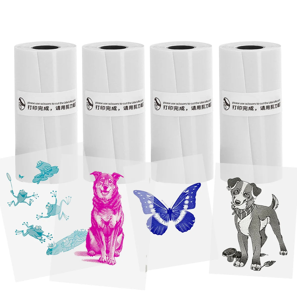 Thermal Mini Printer, Portable Inkless Sticker Maker,Bluetooth Free Cut Small Pocket Printer for Children DIY 57Mm Photo Print