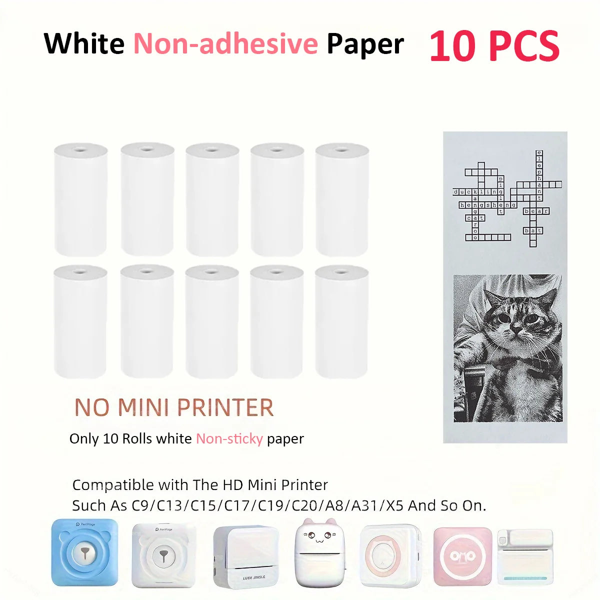 Thermal Mini Printer, Portable Inkless Sticker Maker,Bluetooth Free Cut Small Pocket Printer for Children DIY 57Mm Photo Print