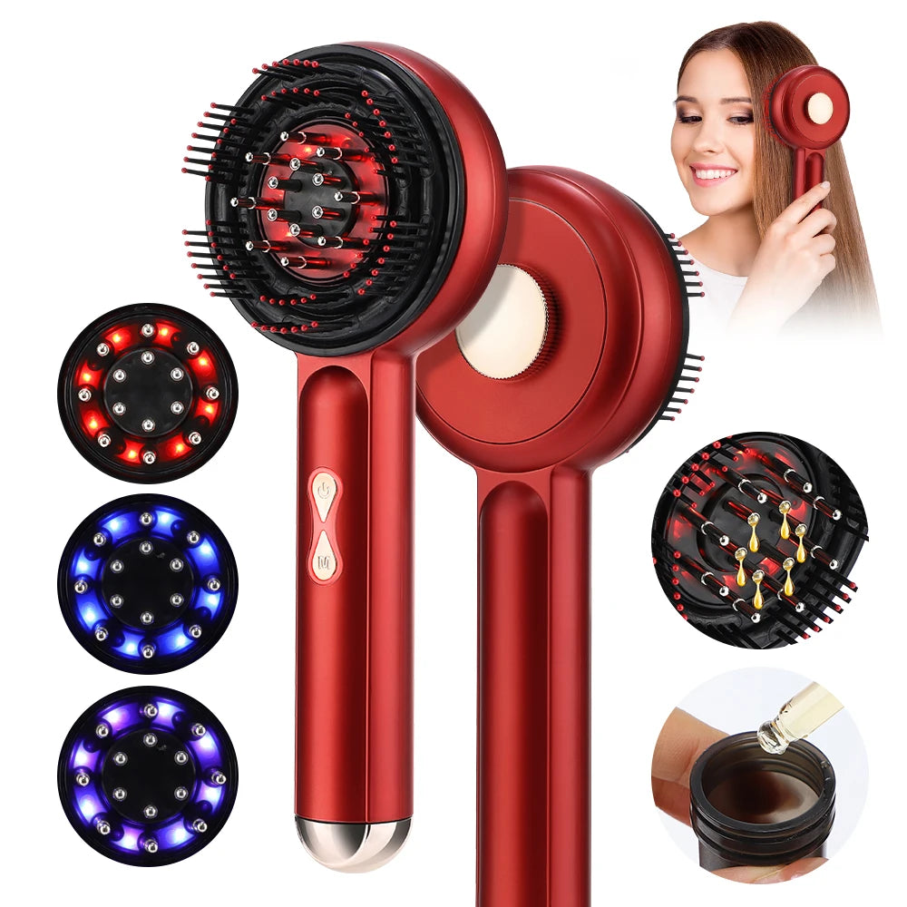 Electric Scalp Massage Brush Red Light Therapy Hair Growth Massage Comb anti Hair Loss Liquid Oil Applicator Massager Tools